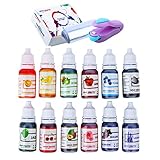 Natural Food Coloring and Soap Dye -Bundle of 12 (10ml) Liquid Bath Bomb Colorant 25 Wrap Bags 1 Sealer- Food Grade Skin Safe Dye for Slime Pigment Food Dye Bath Bombs DIY Making Crafts Supplies