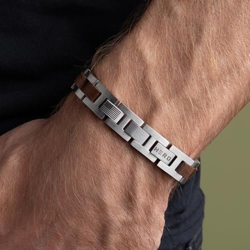 Pulsera para hombre de acero y madera miniatura 4