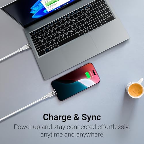 Image of Zebronics Wattz 60CC2 Type-C to Type-C Soft Silicone Cable, PD 60W, 1 Meter, Durable, Charge & Sync, Rapid Charging, For Laptops, Tablets, Mobiles (White)