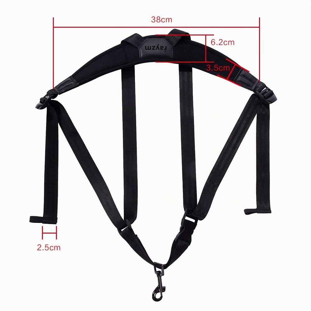 Rayzm Saxophongurt für Erwachsene und Kinder, Doppelschultern-Neopren (SBR) Memory Foam Strap für Sax, Gepolsterter, verstellbarer Gurt für Alto/Tenor/Sopran/Bariton-Saxophone