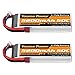 Youme Power 2 Pack 11.1v Lipo Batteria 5200mAh, 3S Lipo Batteria 50C con Deans T Plug per RC Auto / Camion, Barca, Drone, Buggy, Truggy, Elicottero RC, RC Airplane, UAV, FPV (Short)