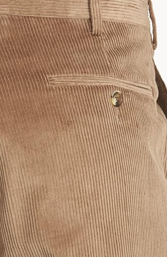 Men's Corduroy Dress Pants Classic Fit Adjustable Waist Pleat-Front Suit Pants2