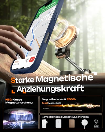 TOCOL für iPhone 16 Hülle, Kompatibel mit MagSafe, Tiefblau – Ansicht 4