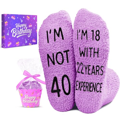 HAPPYPOP 40th Birthday Gifts for Women - Novelty Socks for 40 Year Olds, 40 Year Old Birthday Gifts Ideas