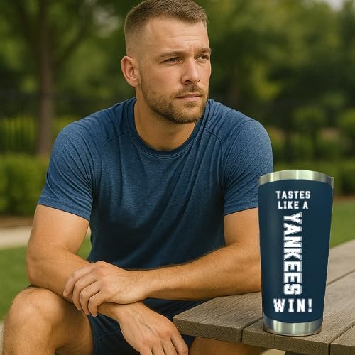 Tastes like a Yankees Win! Tumbler Waterbottle NY 20 oz Stainless Steel Vacuum‑Insulated/Water bottle with Travel Lid - Image 3