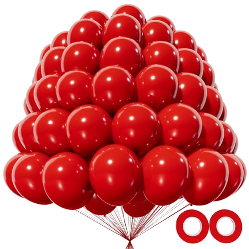 Image of 200pcs Red Balloons 5 Inch, Small Mini Latex Balloons for Party Birthday Baby Shower Anniversary Festival Arch Garland Decoration