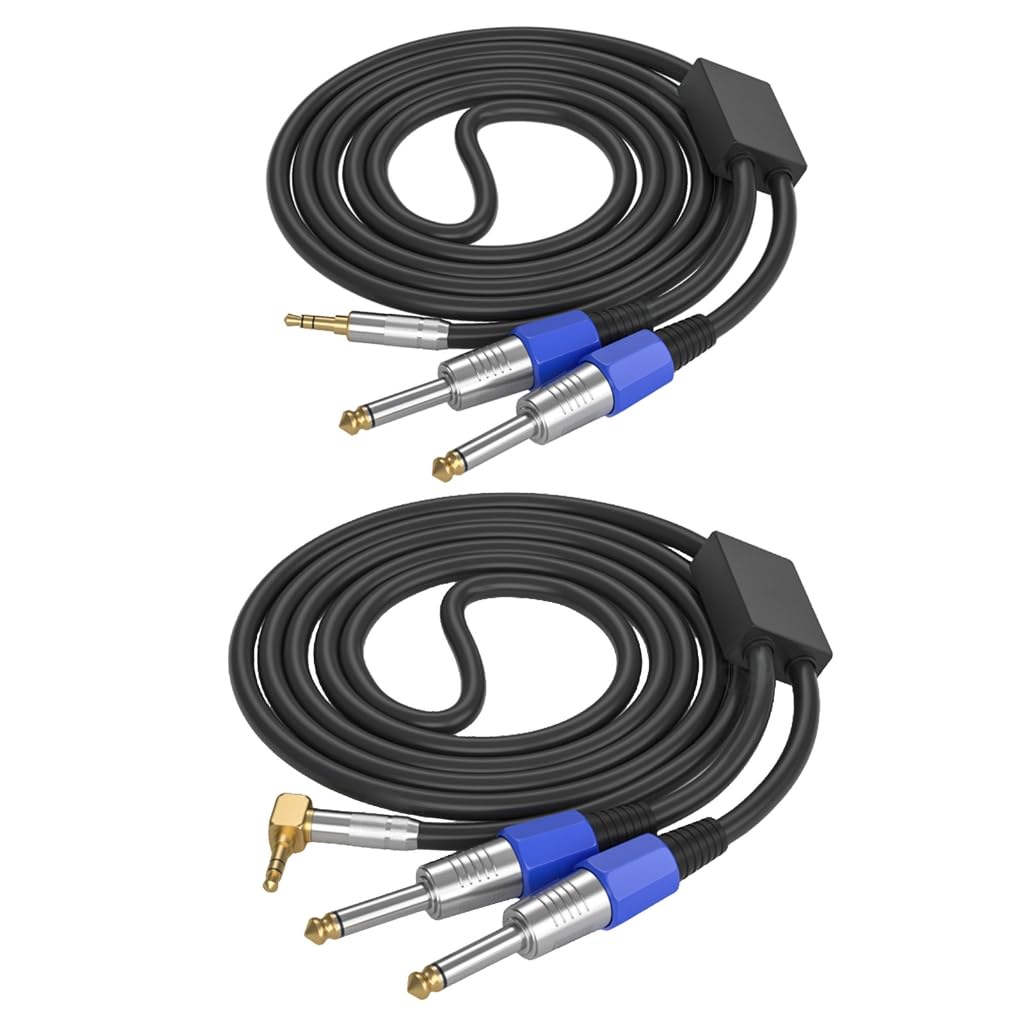 Câble audio 3,5 mm vers double 6,35 mm vers deux adaptateurs Y répartiteur pour systèmes audio pour studio et scène
