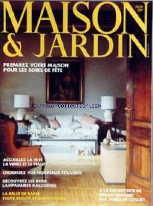 MAISON ET JARDIN [No 298] du 01/11/1983 - PREPAREZ VOTRE MAISON POUR LES...