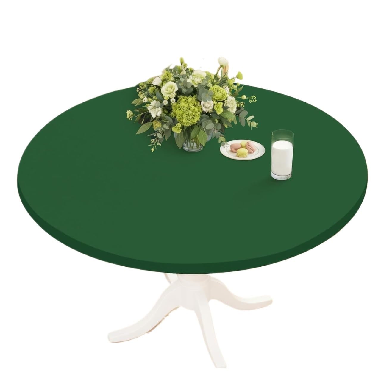 Gentryroo Round Tablecloth - Stain Resistant Elastic Fitted Table Cover
