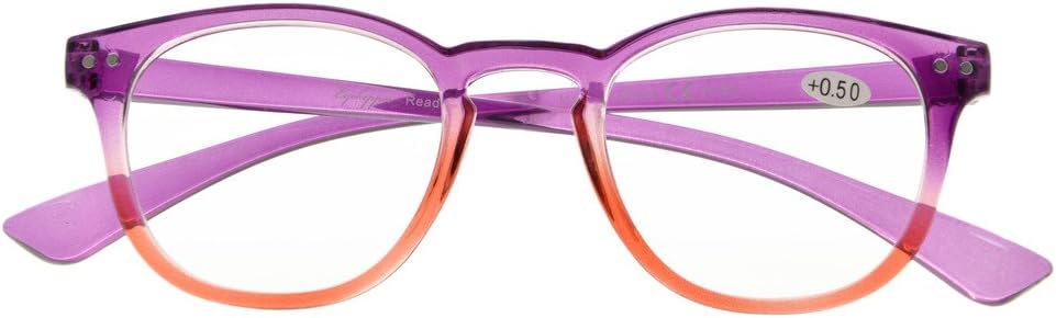 Eyekepper Fashion Readers Womens Reading Glasses (Purple-Red Frame, +4.00), Purple/Red Frame - Image 3