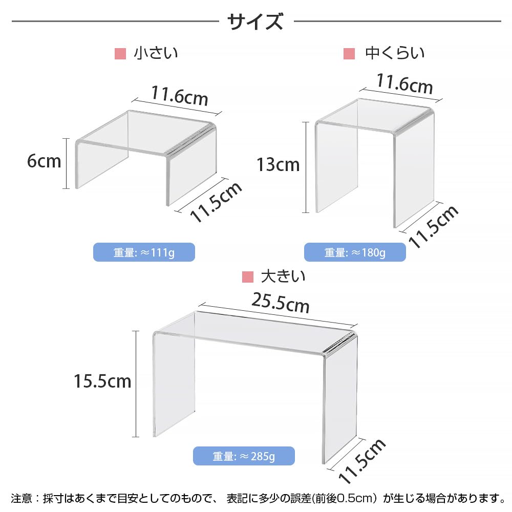 Amazon.co.jp: 八番屋 コの字型アクリルラック 展示台 ディスプレイ