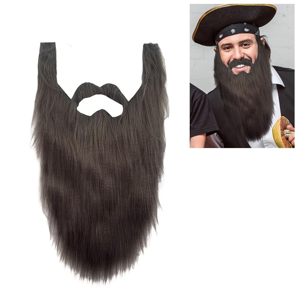 Barba Falsa De Felpa - Bigote Postizo Realista Para Fiestas, Halloween, Disfraces Y Fotos Divertidas