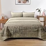 Zzzboro Quilt Set Full Queen Size for Children Kids Adults, Vintage Wildlife Wild Bird Flying, Bedding Decor Black White Lake Nature Landscape Bedspread Bedroom Coverlet Bed Comforter 2 Pillowcases