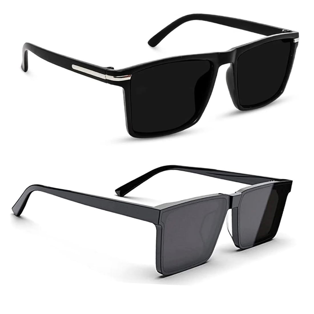 Rectangular Wayfarer Sunglasses for Men & Women | Full-Rim Cover Eyewear for Driving, Cycling, Sports | Lightweight Flexible Optical Frame for All-Day Comfort & Selfies SR.No Solr-3-image-19
