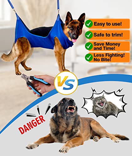 Kkiimatt 10 in 1 XXXL Dog Grooming Hammock Harness with Nail Clipper,Nail File,Dog Nail Trimming Clipping Hammock,Dog Grooming Sling for Nail Trimming/Clipping - Image 2