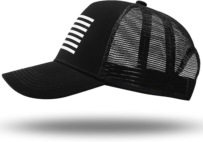 American Flag Hat | Snapback Adjustable Mesh Trucker Baseball Cap | Men Women Outdoor & Casual Wear - Image 3