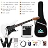 Eastrock 39 inch Full-Size Electric Guitar Kit for Junior Beginners, Starter Electric Guitar with 10w Amplifier Bag Capo Shoulder Strap String (39" Right Handed, White) #1