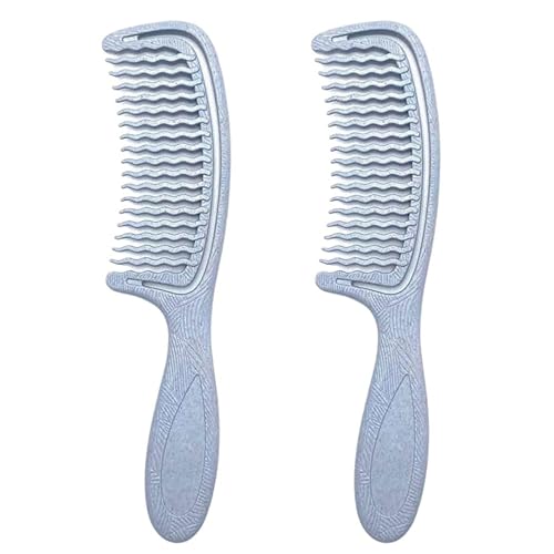 MDSTYLE Peine de dientes anchos desenredantes para cabello rizado, ondulado, grueso, largo, húmedo o seco, diseño de dientes ondulados, mujeres,