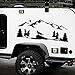 Convient pour Camping-Car Tout-Terrain appelé Loup Silhouette décoration de Voiture Montagne forêt forestière Dessin animé Clair de Lune Voiture Autocollant décalque Autocollant Mural