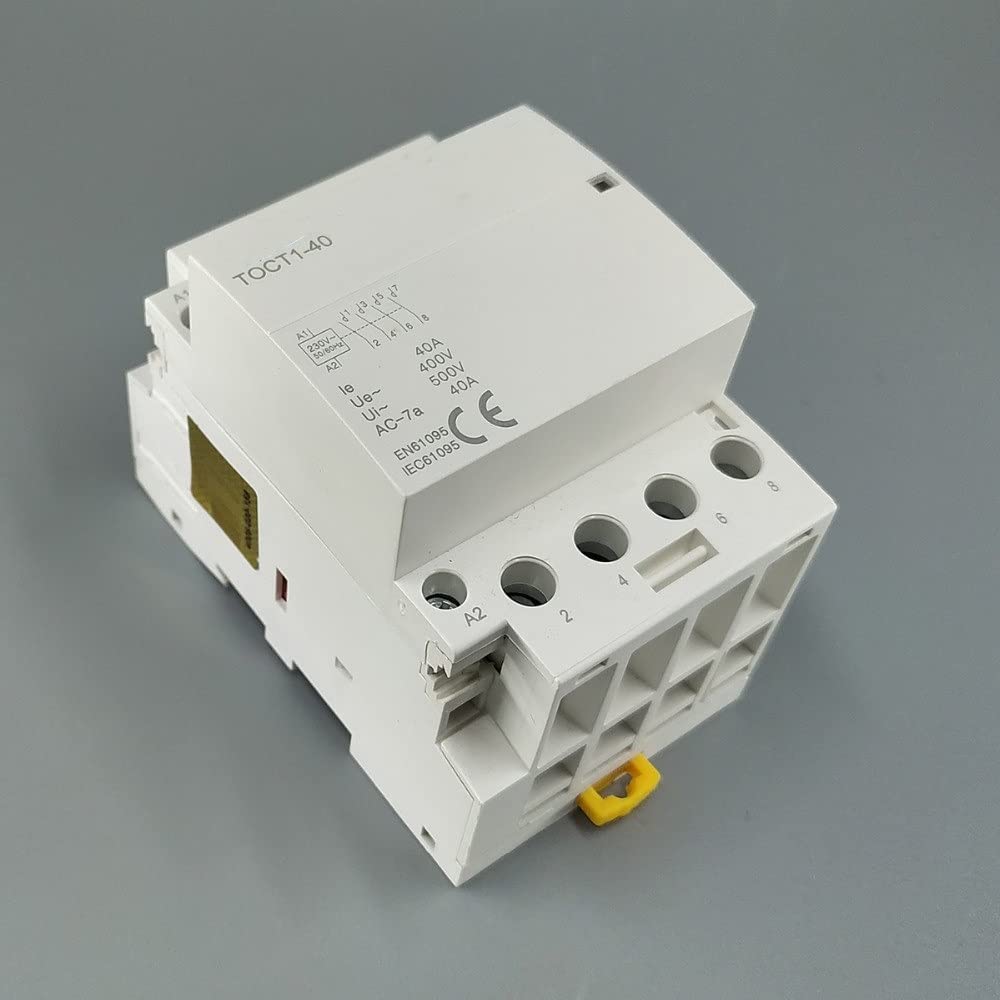 Contactor CT1 4P 40A 220V 400V ~ 50/60 Hz Carril DIN Contactores modulares de CA for el hogar 4no Electricidad Industrial