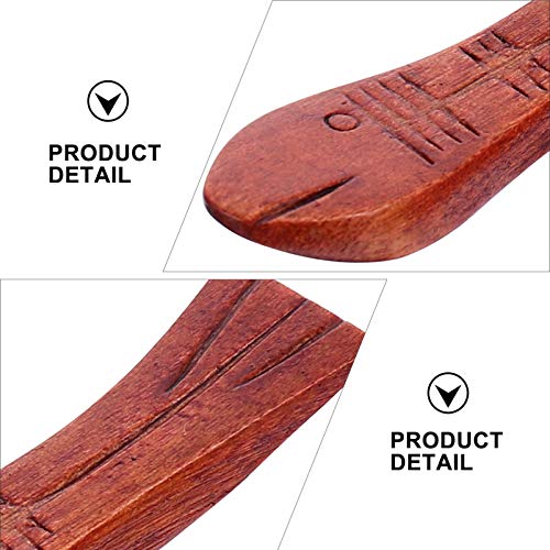 Hemoton Suporte de madeira para colher com descanso de pauzinho, suporte de garfo, design de peixe j