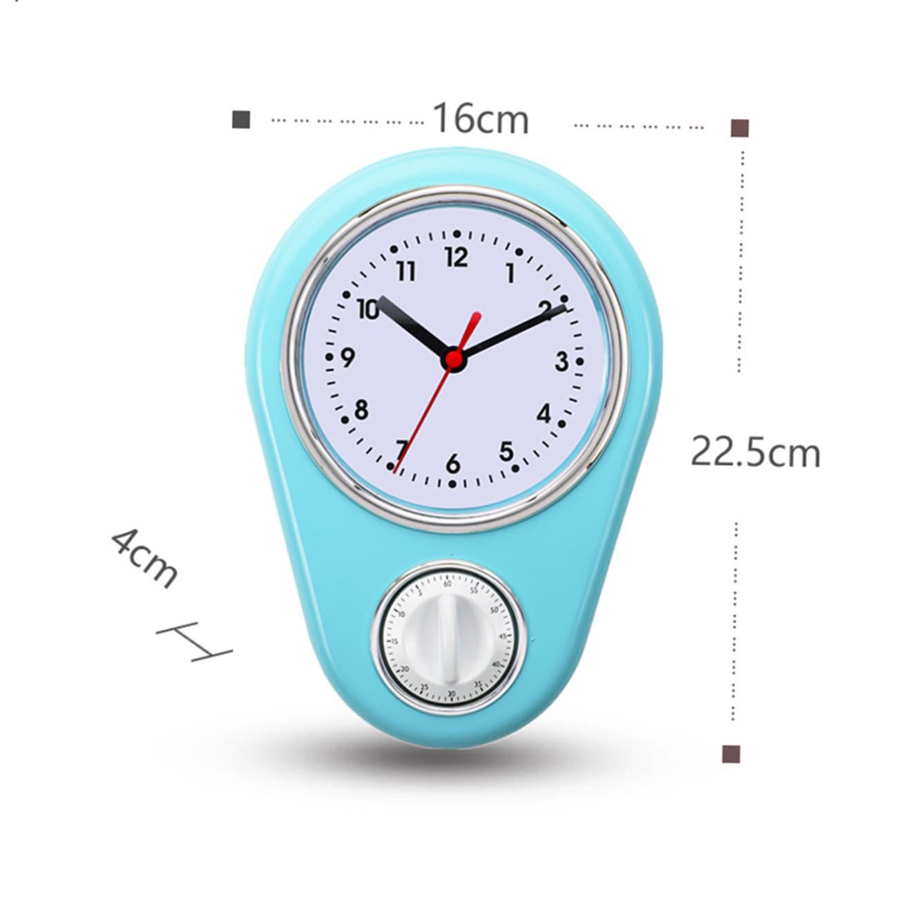 DOITOOL Timer Cucina Meccanico da Parete Blu senza Batteria Design Moderno Facile da Appendere Timer Domestico Multifunzione per Cucina e Decorazione