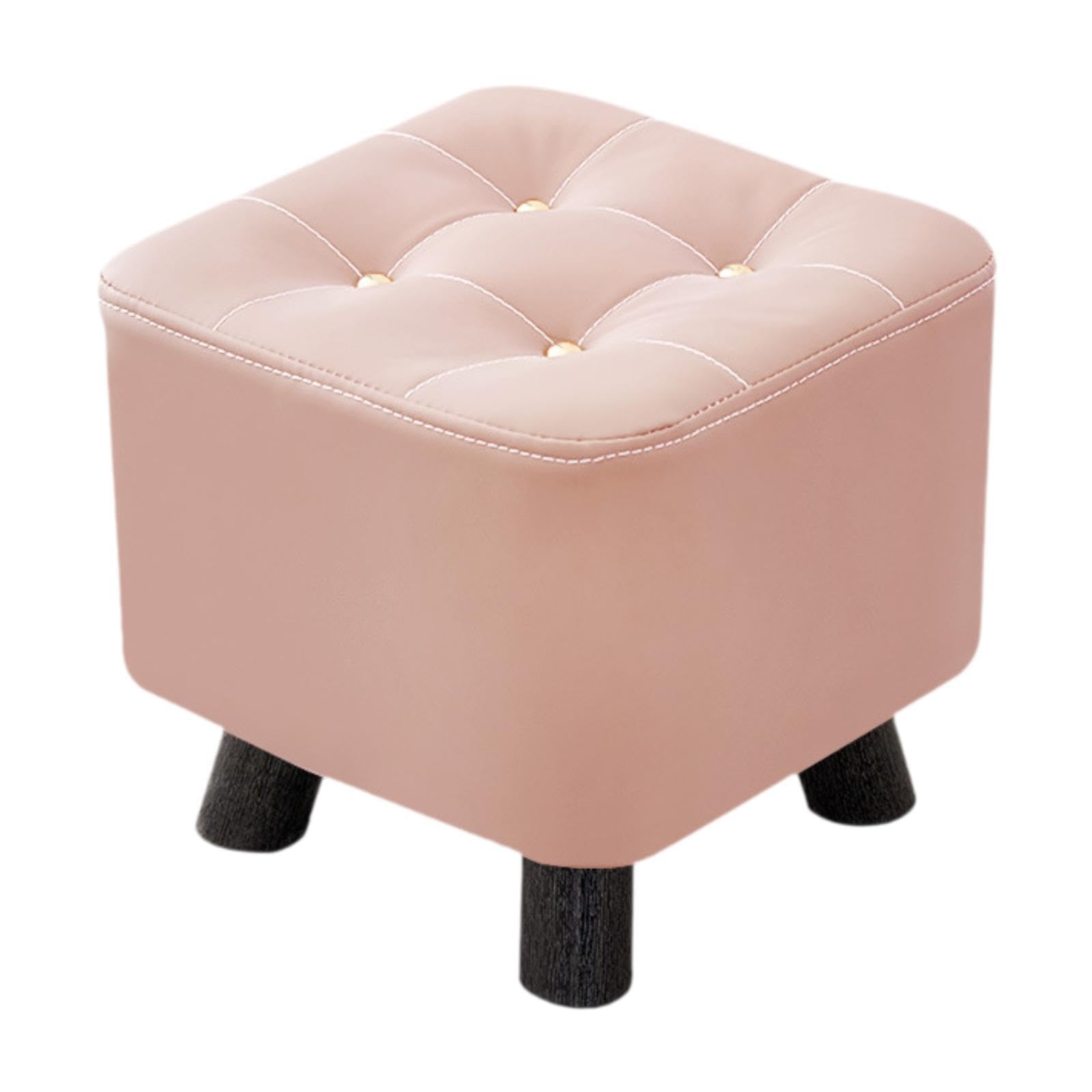 small square footstool comfortable ottoman stool for office entryway bedroom pink