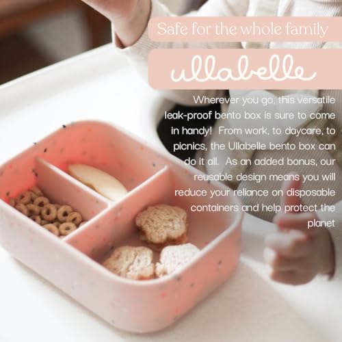 Image of Ullabelle Kids Bento Box, 3-Compartment Leakproof Lunch Container, BPA-Free Snack Box for Toddlers, Dishwasher Safe & Easy to Clean (Pink Confetti)