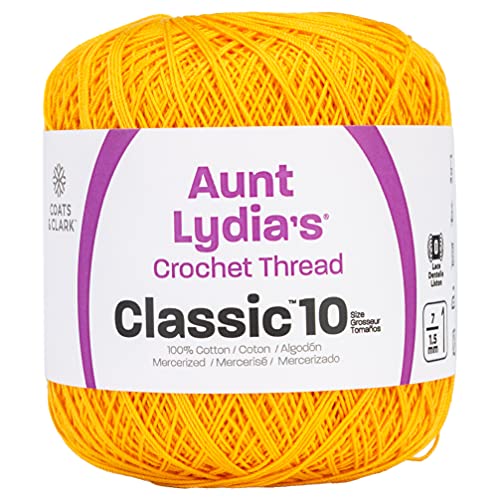 Coats Crochet - 154.0421 Classic Crochet Thread, 1 Pack, Goldenrod