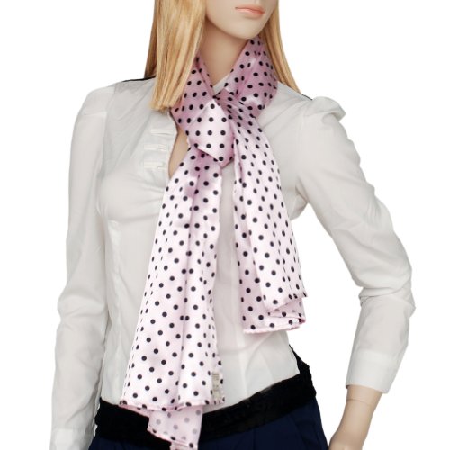 Brando Pink Background Small Cute Black Dot Design Soft Scarf4