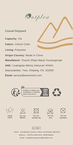 Miniatura 8 de Mochila de senderismo ultraligera pequeña de 15 L con múltiples bolsillos para hombres y mujeres, a cuadros, impermeable, informal, para adultos,