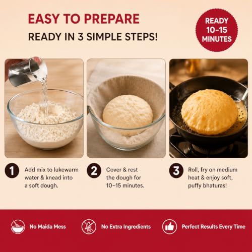 Image of INDIMIX Instant Bhatura Mix 500g | Ready-to-Cook Soft & Puffy Bhaturas, Authentic Flavor with Pure Ingredients, Easy Preparation, From the House of Pansari