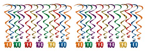 Décoration de fête d'anniversaire en spirale Beistle multicolore en plastique lot de 24
