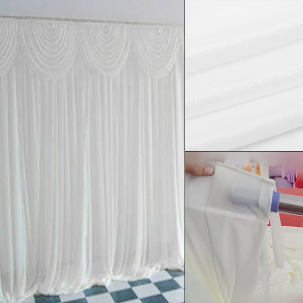 Toile de Fond Blanche - Rideau de Fond en Soie glacée - Rideau pour Photographie de Mariage, Anniversaire, fête, Photo - 3 m x 3 m