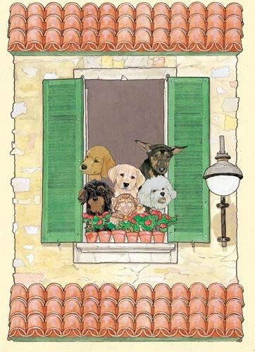 Dog with Cat Group Blank Note Cards Boxed