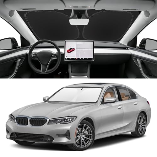 SLOGENTO Custom Fit Windshield Sun Shade for BMW 3-Series 2019-2026, Blocks UV & Heat, Front Window...