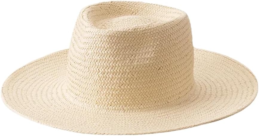 Women's Solid Color Wide Brim Straw Casual Jazz Hat Suitable for Beach Straw Hat