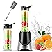 luoyipink 600ML Frullatore Portatile, Mini frullatore a spremiagrumi, Tazza spremiagrumi 2 in 1, con 6 Lame, Design a Doppia Tazza, in Omaggio: Spazzola per la Pulizia x1