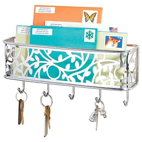 mDesign Chrome Wall Mounted Letter Rack Cover