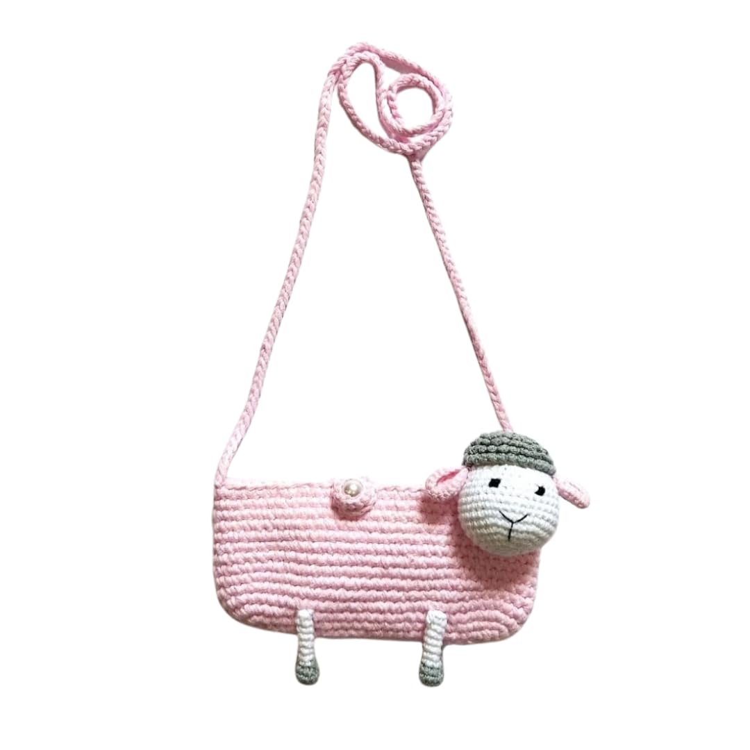 |Handcrafted Crochet Sheep Purse,Sling Bags for Kids Toddlers, Kids