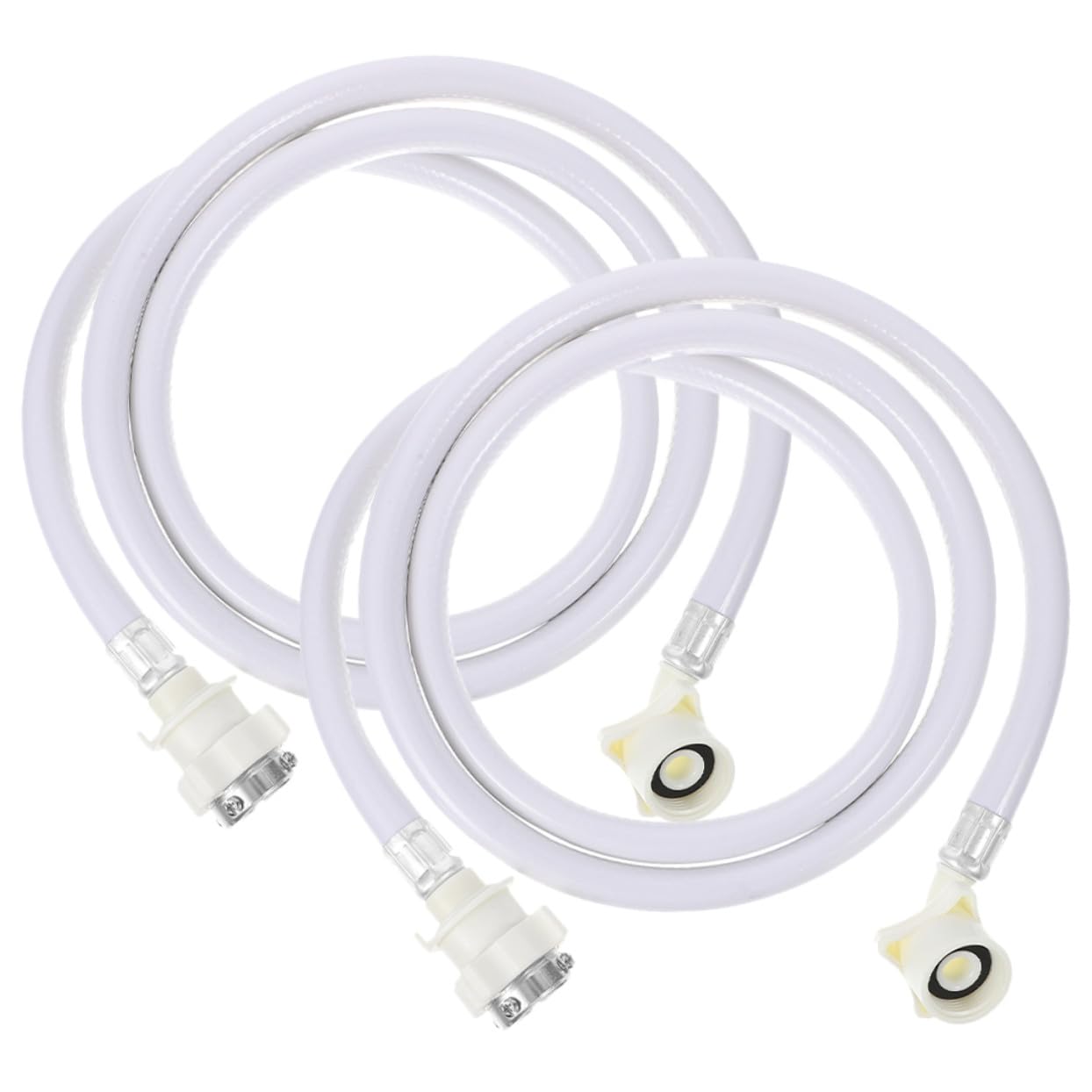 2 Stück Teiliges Waschmaschinen Zulaufschlauch PVC Edelstahl Winkel Wasseranschluss Flexibel Dicht für Automatische Waschmaschinen Verlängerungsschlauch