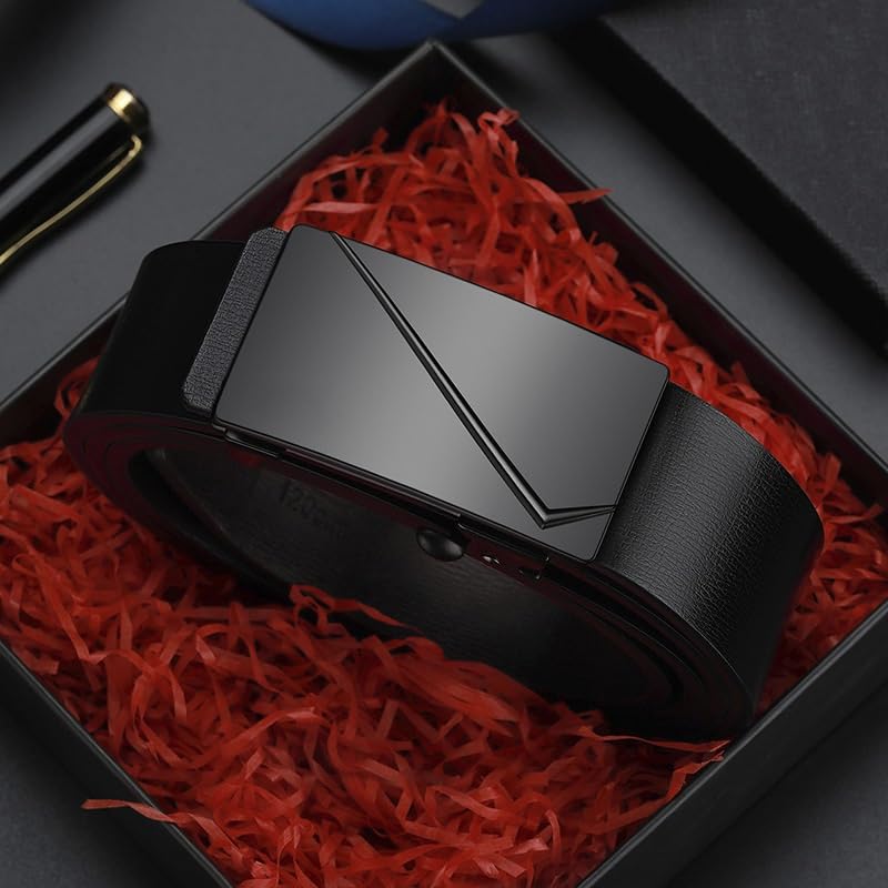 Men's Belt With Toothless Automatic Buckle, Business And Leisure Belt Youth Belt4