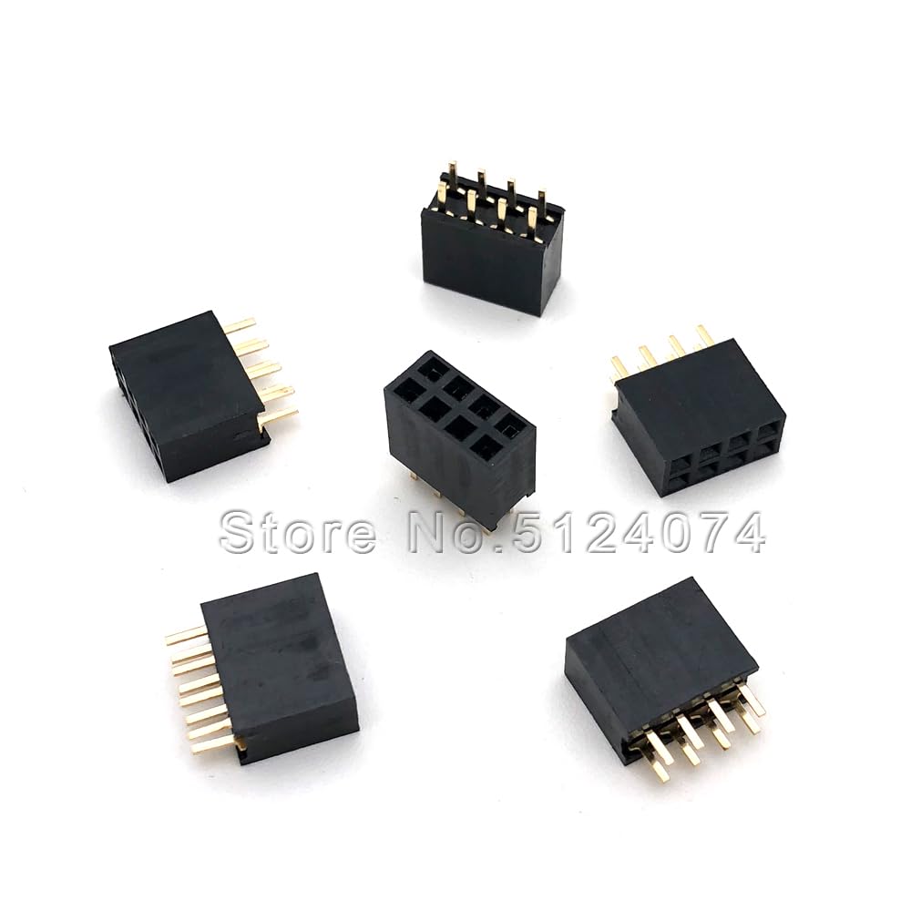 Wiring Connecting Terminals - 20pcs/lot Double Row Female Spacing 2.54mm 2x4pin Double Row seat 8P Female Connector 2 * 4P DIP - (Pins: 2row 4P)