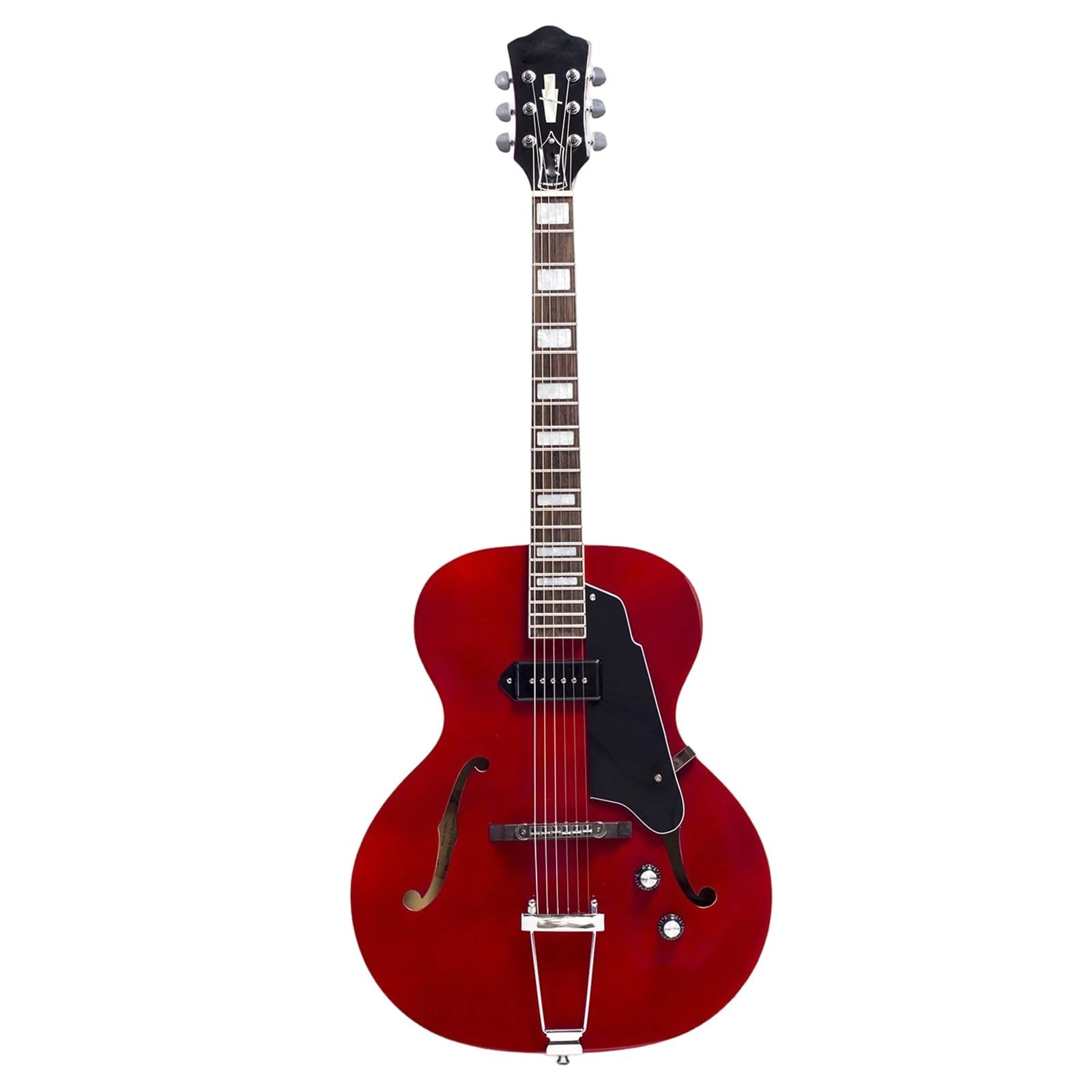 Standard Gitara Elektryczna Hollow Body Jazz Gitara Elektryczna 6 Strunowa Praworęczna Szyjka Klonowa Dla Początkujących Ćwiczących Grę