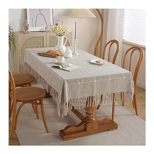 Nappe de table à carreaux décoration coton lin chaleureuse - 2