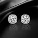 Jane Stone Fashion Sterling Silver Halo Stud Earrings S925 with Cubic Zirconia CZ Square Crystal Jewelry for Women