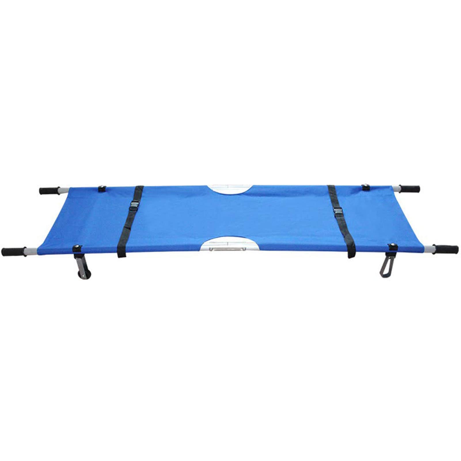 Civière pliante, lit de civière de sauvetage simple, civière pliante renforcée en tissu Oxford en acier inoxydable avec boîte de rangement, civière d'urgence médicale pour école de sauvetage