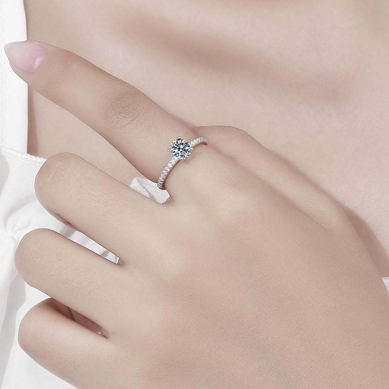 Premium S925 Sterling Silver, 1 Carat Natural Diamond Engagement Ring, D-color, Oval Cut, VVS1 Clarity, Shining Diamond Rings for Women, Elegance Redefined for Contemporary Tastes3