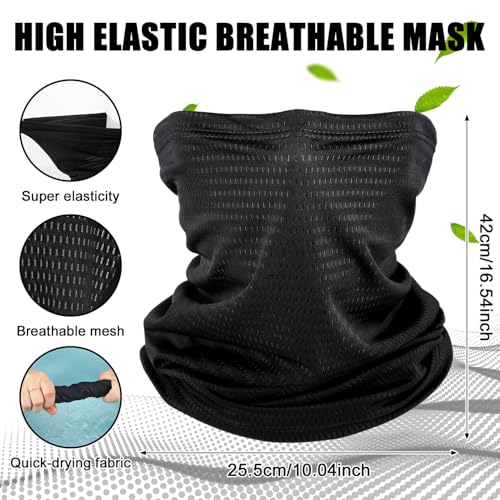 Image of Geyoga 2 /4 Pack Cooling Neck Gaiter Summer Breathable Balaclava Face Mask with Mesh Holes UV Protection Sun Scarf Men Women