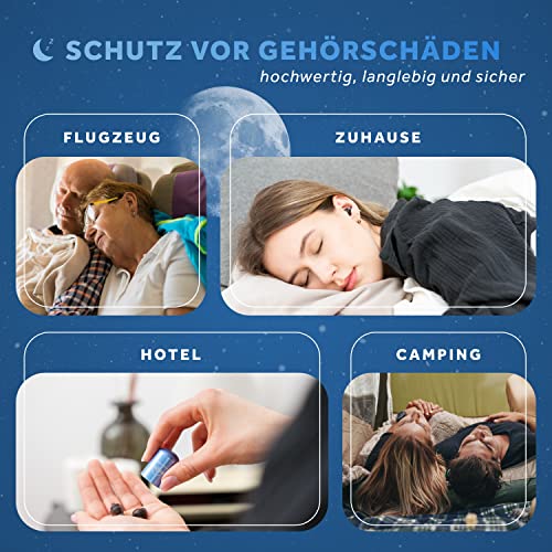 Schallwerk ® Sleep+ | Ohrstöpsel zum Schlafen – Hochwertige Ohrenstöpsel, dämpft Lärm & Schnarchen – Gehörschutz ideal für ruhigen Schlaf und gegen Schnarchen